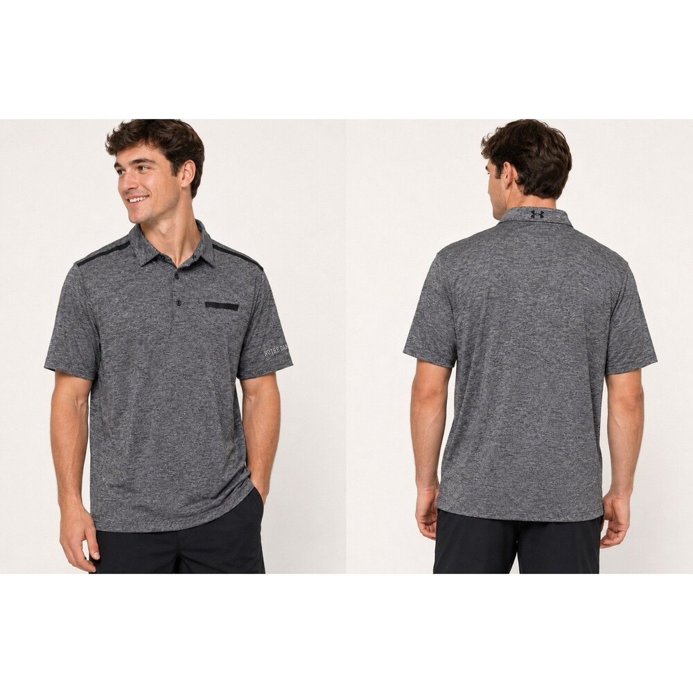 Under Armour Notre Dame Fighting Irish Polo Shirt Mens XL Gray HeatGear Golf